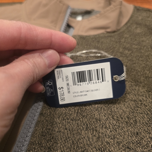 Johnnie-O Glover Vest Full Zip Men's Size M & XL Brown Chest Pocket Golf - Picture 6 of 9